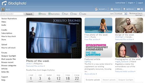 iStockPhoto main site