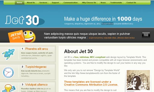 Jet 30 Template Screenshot