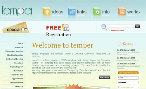 Temper - CSS Templates